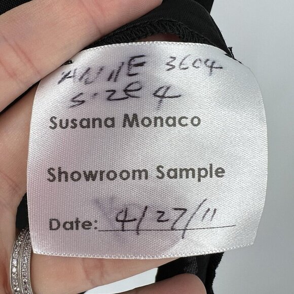Susana Monaco Black Wool Blend Sample Dress Size 4 *Runs Small* - Picture 7 of 7